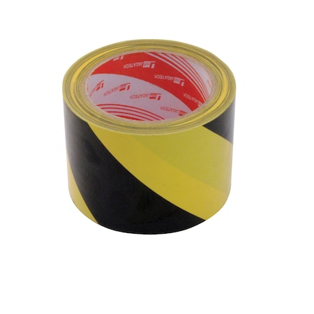 Vestil Striped Floor Tape, 82" L, Black/Yellow, 2 in W., 82 ft L., 5 mm Thickness YB-382-R